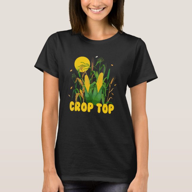 Camiseta Crop Top, Corn, Farm Life, Midwest Farmer ,Sarcasm (Anverso)