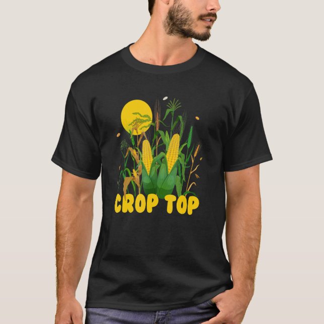 Camiseta Crop Top, Corn, Farm Life, Midwest Farmer ,Sarcasm (Anverso)