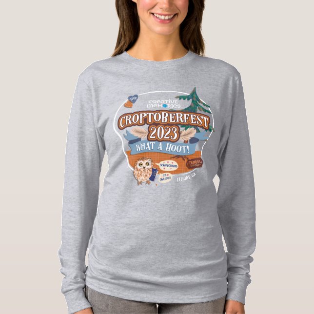 Camiseta Croptoberfest 2023 Ellijay Gray de manga larga (Anverso)