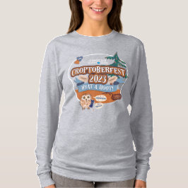 Camiseta Croptoberfest 2023 Mano gris de las mujeres