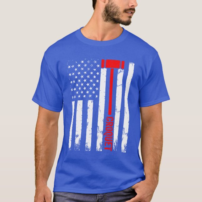 Camiseta Croquet Game Croquet Sport Croquet US Flag Croquet (Anverso)