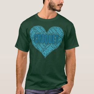 Camiseta Croquet Sports Heart Hand Drawn Wordcloud