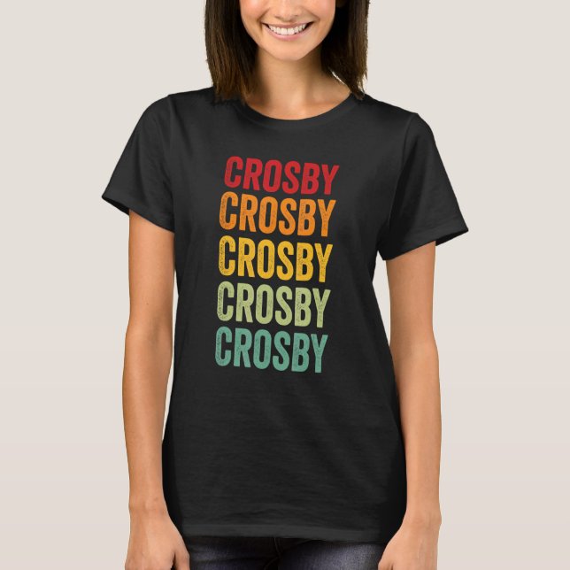 Camiseta Crosby County Texas Rainbow Text Design (Anverso)