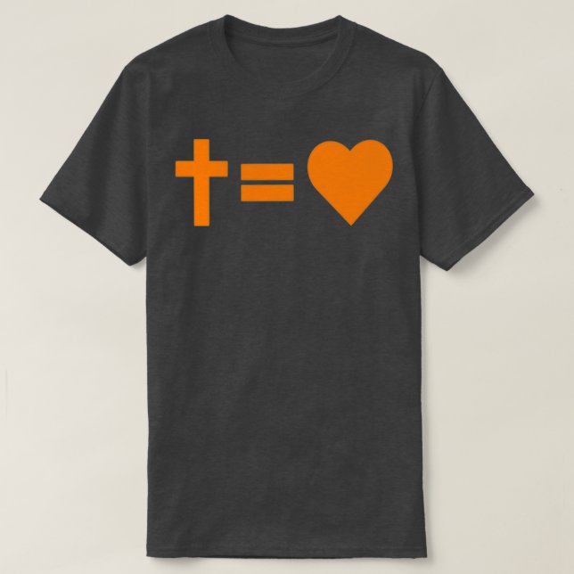 Camiseta Cross Equals Love Naranja (Diseño del anverso)