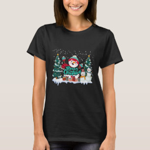 Camiseta Cross Jesus Merry Christmas Snowman Funny Xmas por