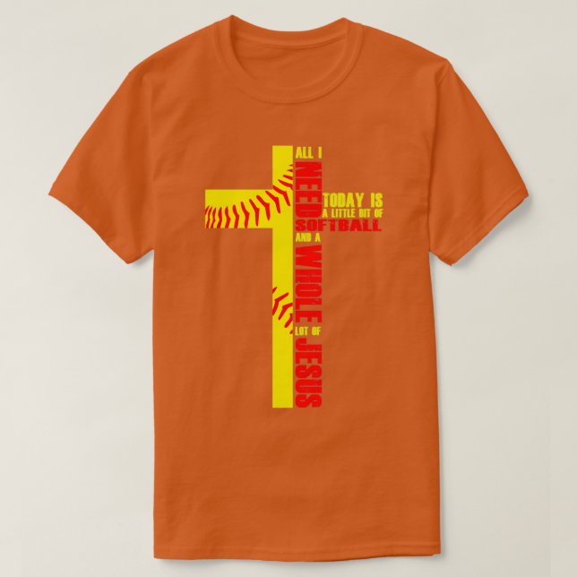 Camiseta Cross Jesus Softball Baseball Believer (Diseño del anverso)