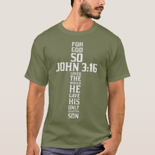 Camiseta Cross John 316 Verse Biblia Dios Jesús Regalo de