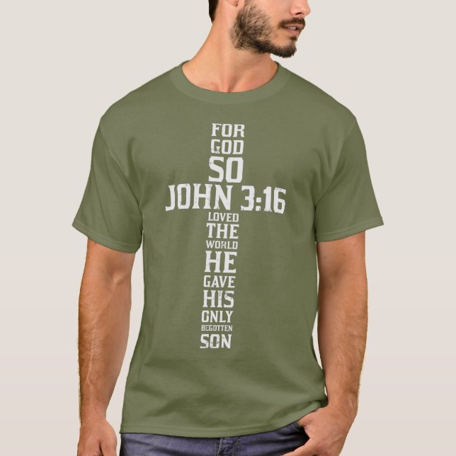 Camiseta Cross John 316 Verse Biblia Dios Jesús Regalo de f (Anverso)