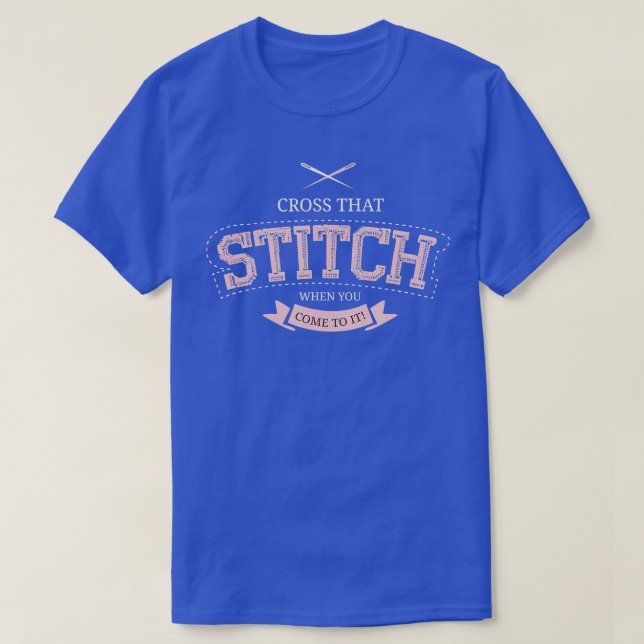 Camiseta Cross Stitch Needlepoint Needlework Embroidery (Diseño del anverso)