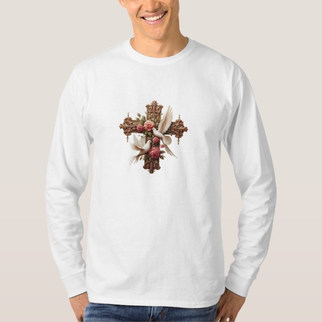Camiseta Cross with Doves – Christian Faith Inspirational D (Anverso)