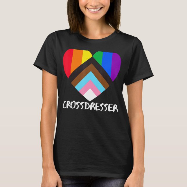 Camiseta Crossdresse de la Bandera del Orgullo del Progreso (Anverso)