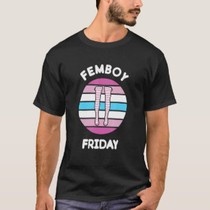 Camiseta Crossdressing Femboy Friday Retro Sunset Strin T