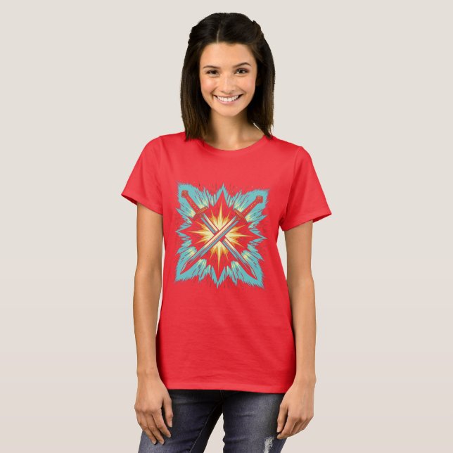 Camiseta Crossed Fantasy Arrows with Glowing Energy – Dynam (Anverso completo)