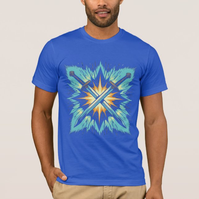 Camiseta Crossed Fantasy Arrows with Glowing Energy – Dynam (Anverso)