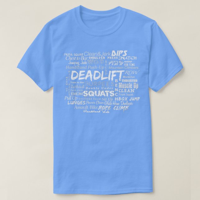 Camiseta Crossfit Deadlift Squats Burpees White Edition  (Diseño del anverso)