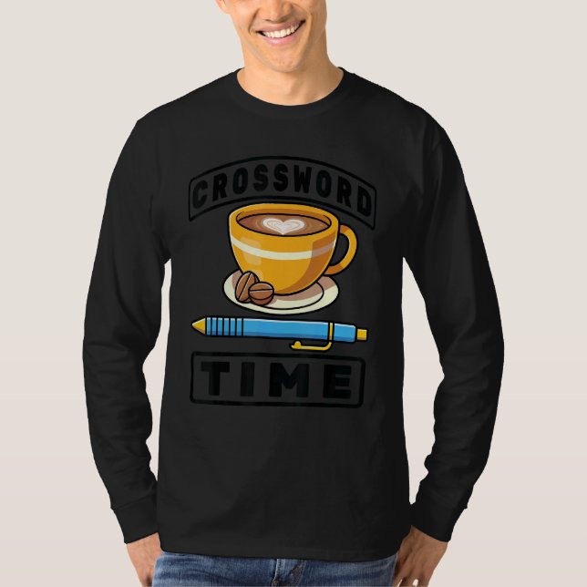 Camiseta Crosswords Puzzle Crossword Time Coffee Crucive (Anverso)