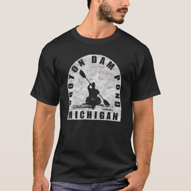 Camiseta Croton Dam Pond Kayaking Michigan (Anverso)
