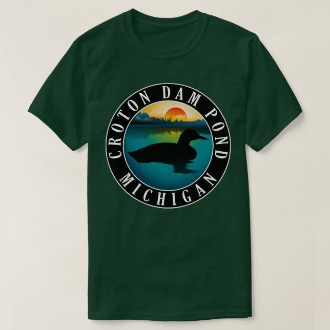 Camiseta Croton Dam Pond Loon Michigan Sunset (Diseño del anverso)