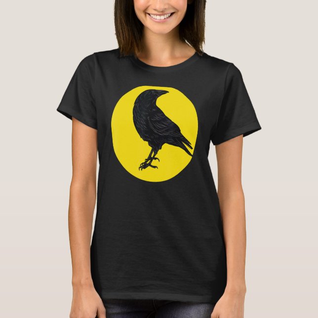 Camiseta Crow Bird Aves Minimalistas (Anverso)