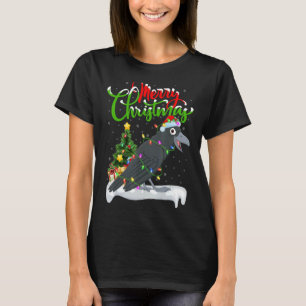 Camiseta Crow Bird Xmas Decoraciones Navidades de Santa Cro