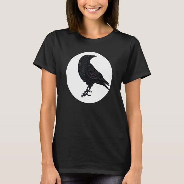 Camiseta Crow Birds Blackbird Silhouette Bird (Anverso)
