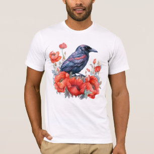 Camiseta Crow con amapola