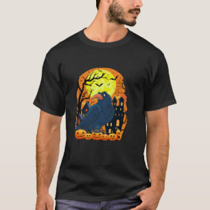 Camiseta Crow con calabazas Divertidas y asustadas Fiestas