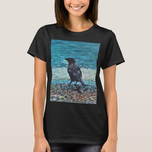 Camiseta Crow en la pintura de la playa (Anverso)