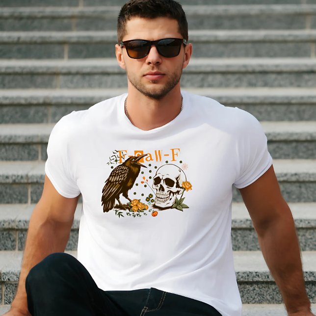 Camiseta Crow F Caw F Black Bird Skull Floral Halloween (Subido por el creador)