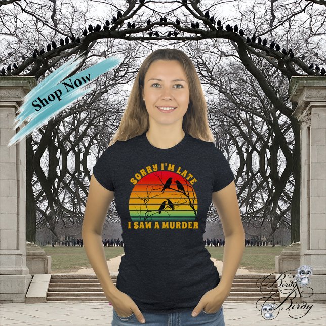 Camiseta Crow Murder Silhouette Retro Sunset Perdón por lle (Subido por el creador)