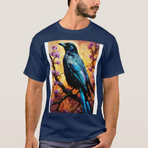 Camiseta Crow pájaro pintar colores de arte crow