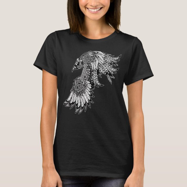 Camiseta Crow Raven Mitología nórdica Viking Símbolo nórdic (Anverso)