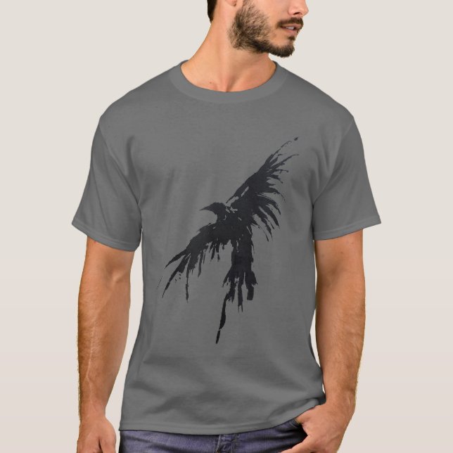 Camiseta Crow Raven Shirt Molesto Flying Bird Crow Tee S (Anverso)