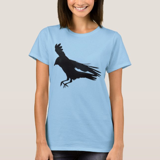 Camiseta CROW ROW NEGRO LANDING Wildlife Shirt (Anverso)