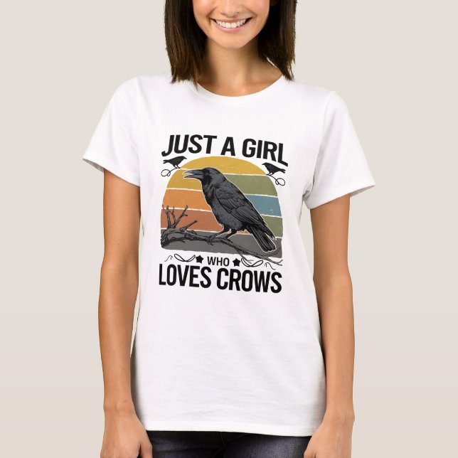 Camiseta Crow Shirt Aves divertidas Lover Crow (Anverso)