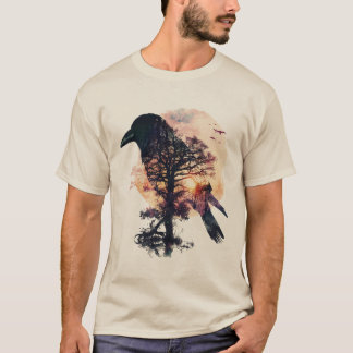Camiseta Crow Silhouette - Raven Silhouette en Sunset