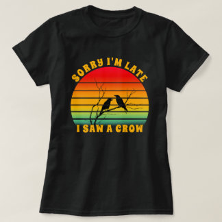 Camiseta Crow Silhouette Retro Sunset Circle Perdón por lle
