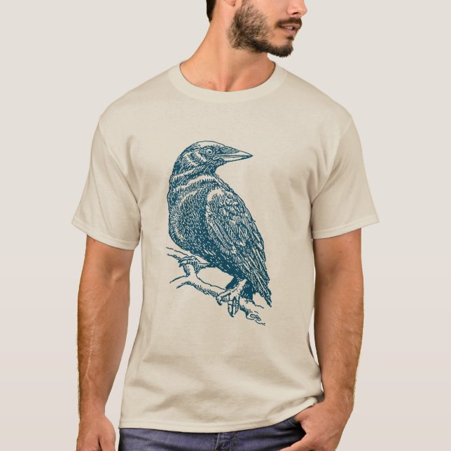 Camiseta Crow v2 - Ocean Blue (Anverso)