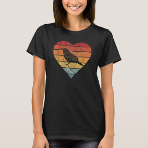 Camiseta Crow Vintage Heart Cute Raven
