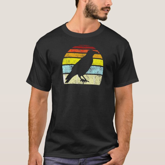 Camiseta Crow Vintage Raven Retro Gótico Hombres (Anverso)