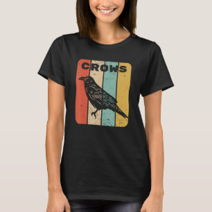 Camiseta Crow Vintage Sunset Retro Estilo Cute Raven 3