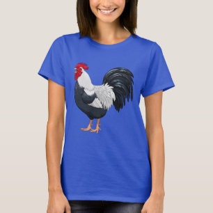 Camiseta Crowing de gallos de pollo en blanco y negro