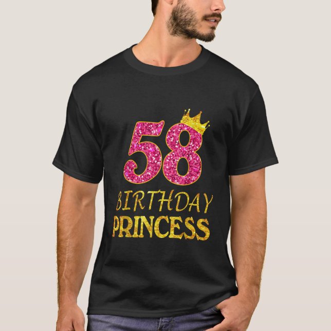 Camiseta Crown 58th Birthday Princess Girl Tee 58 Years Old (Anverso)