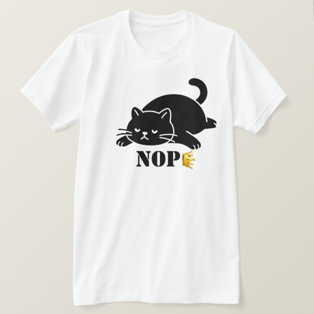Camiseta Crown NOPE Black Cat Funny for Cat Lovers (Anverso del diseño)
