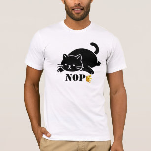 Camiseta Crown NOPE Gato Negro Divertido para Amantes de Ga
