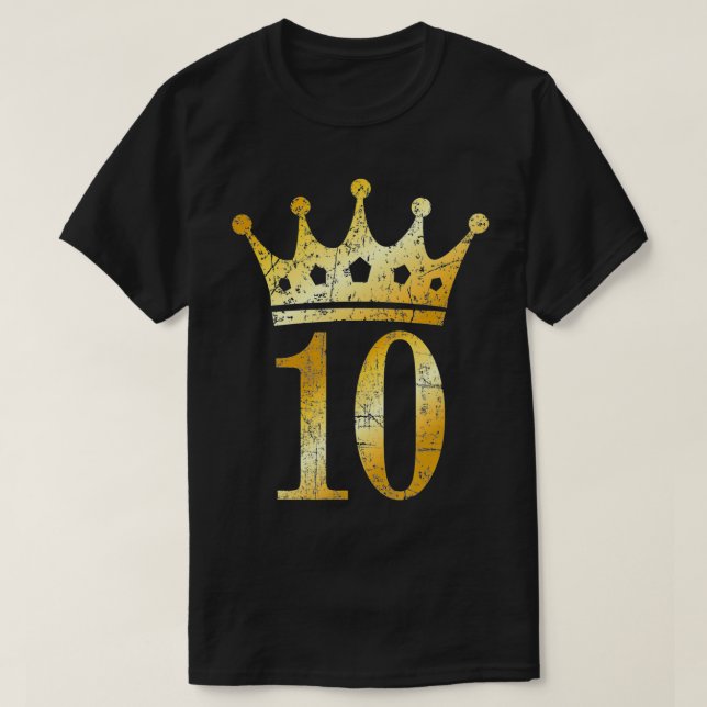 Camiseta Crown Number 10 (Antique Yellow) 10th Birthday  (Diseño del anverso)