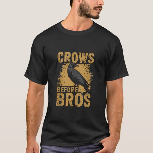 Camiseta Crows Before Bros Design Dark Bird Witchcraft Retr (Anverso)