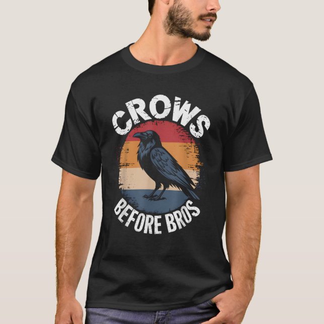 Camiseta Crows Before Bros Design Dark Bird Witchcraft Retr (Anverso)