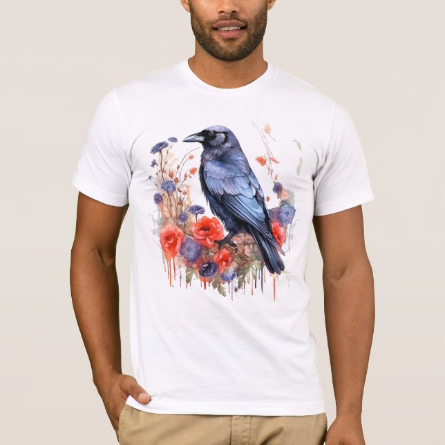 Camiseta Crows Bird Crow Lover Flower (Anverso)