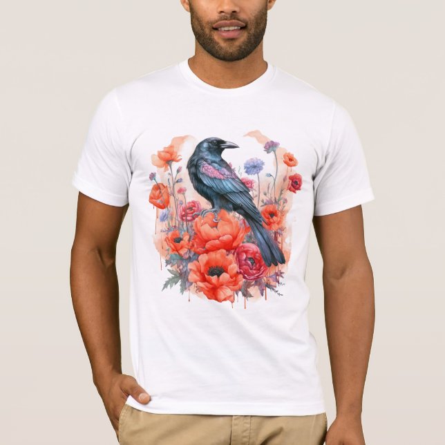 Camiseta Crows Bird Crow Lover Flower (Anverso)
